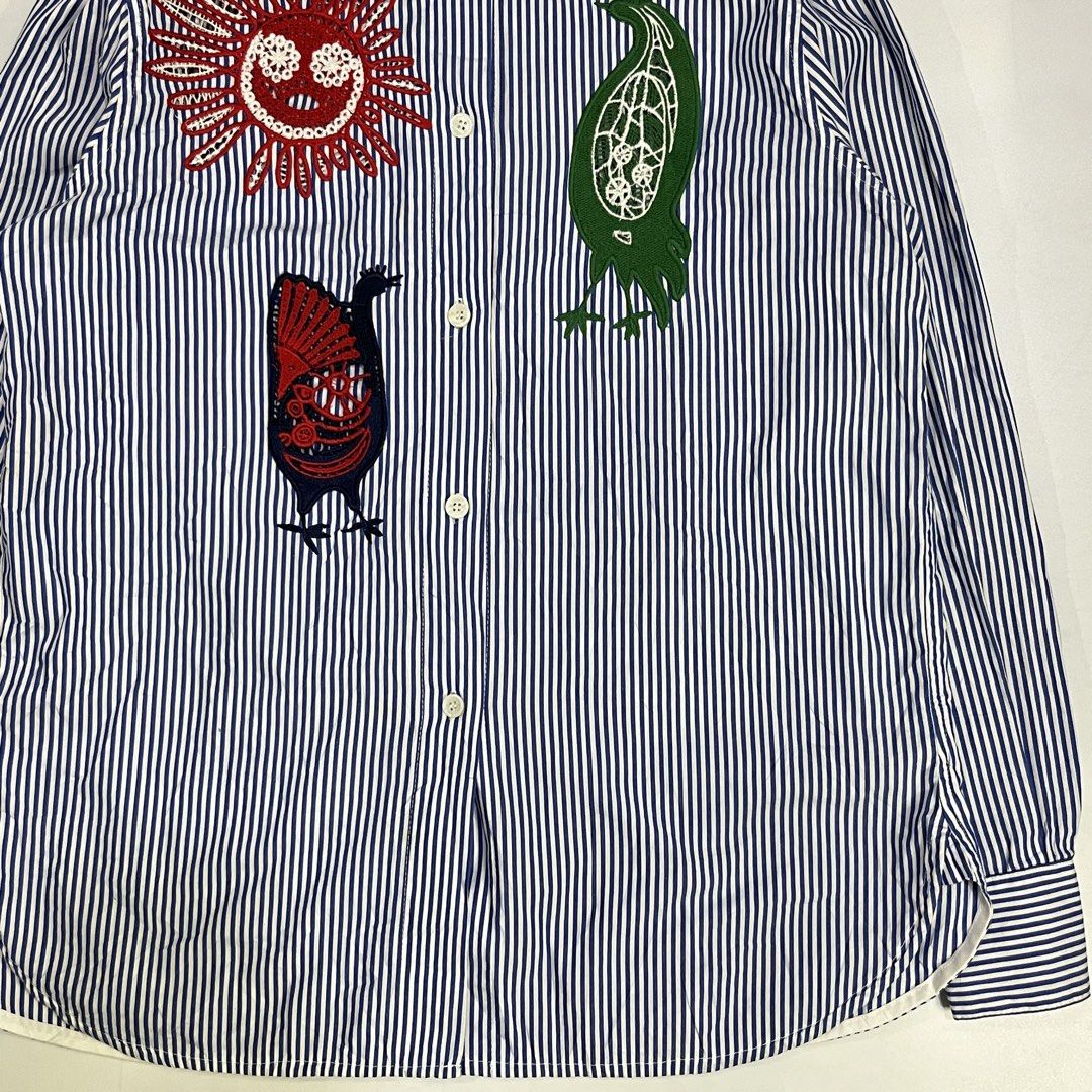 CELINE - PHOEBE PHILO STRIPED SHIRT (Category: Shirts) located in Bacolod City. Submitted by the.finest (Listing ID 1460903331, Image 3). Description: Celine- Phoebe Philo Striped Button up Shirt - Crochet and Embroidered details Tag Size: Missing Width: 21.5 Length: 27 Condition: 9/10 2,500+shipping fee.