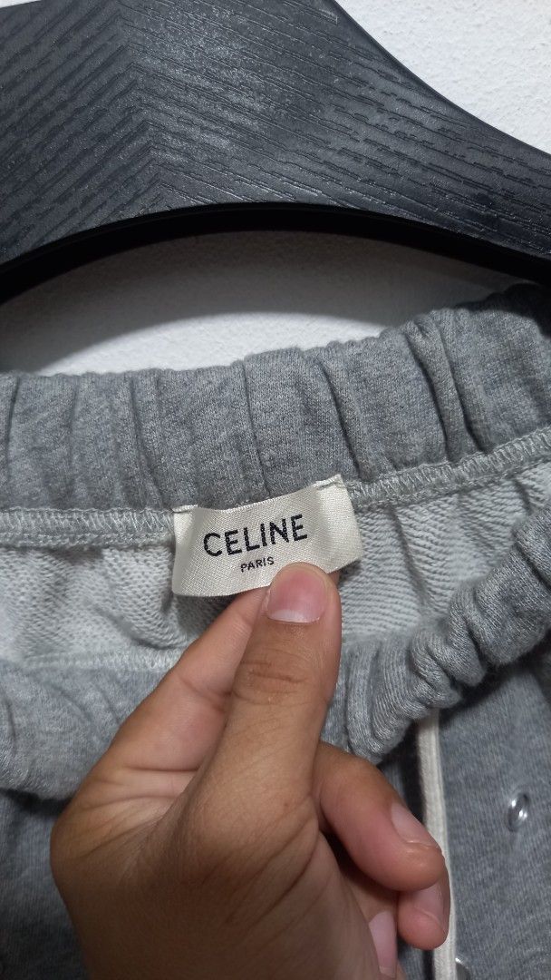 CELINE Paris Grey Cotton Eyelet Shorts (Category: Shorts) located in Tarlac. Submitted by den420 (Listing ID 1460745913, Image 2). Description: - Grey CELINE Paris shorts - 100% Cotton - All-over eyelet details - Comfortable drawstring waist - Raw hem finish - Made in Italy.