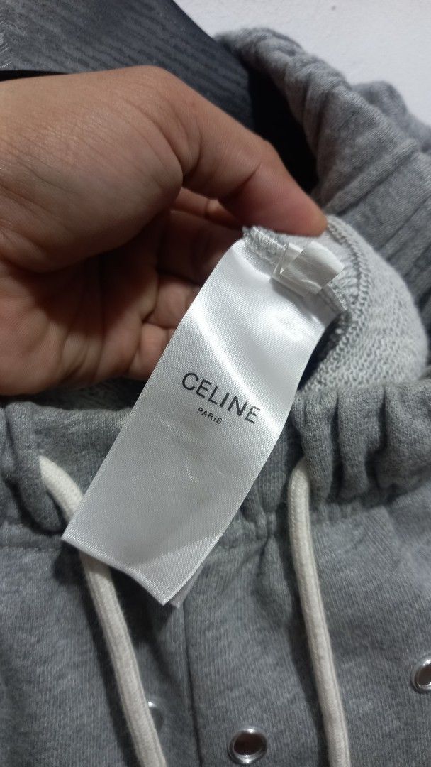CELINE Paris Grey Cotton Eyelet Shorts (Category: Shorts) located in Tarlac. Submitted by den420 (Listing ID 1460745913, Image 3). Description: - Grey CELINE Paris shorts - 100% Cotton - All-over eyelet details - Comfortable drawstring waist - Raw hem finish - Made in Italy.