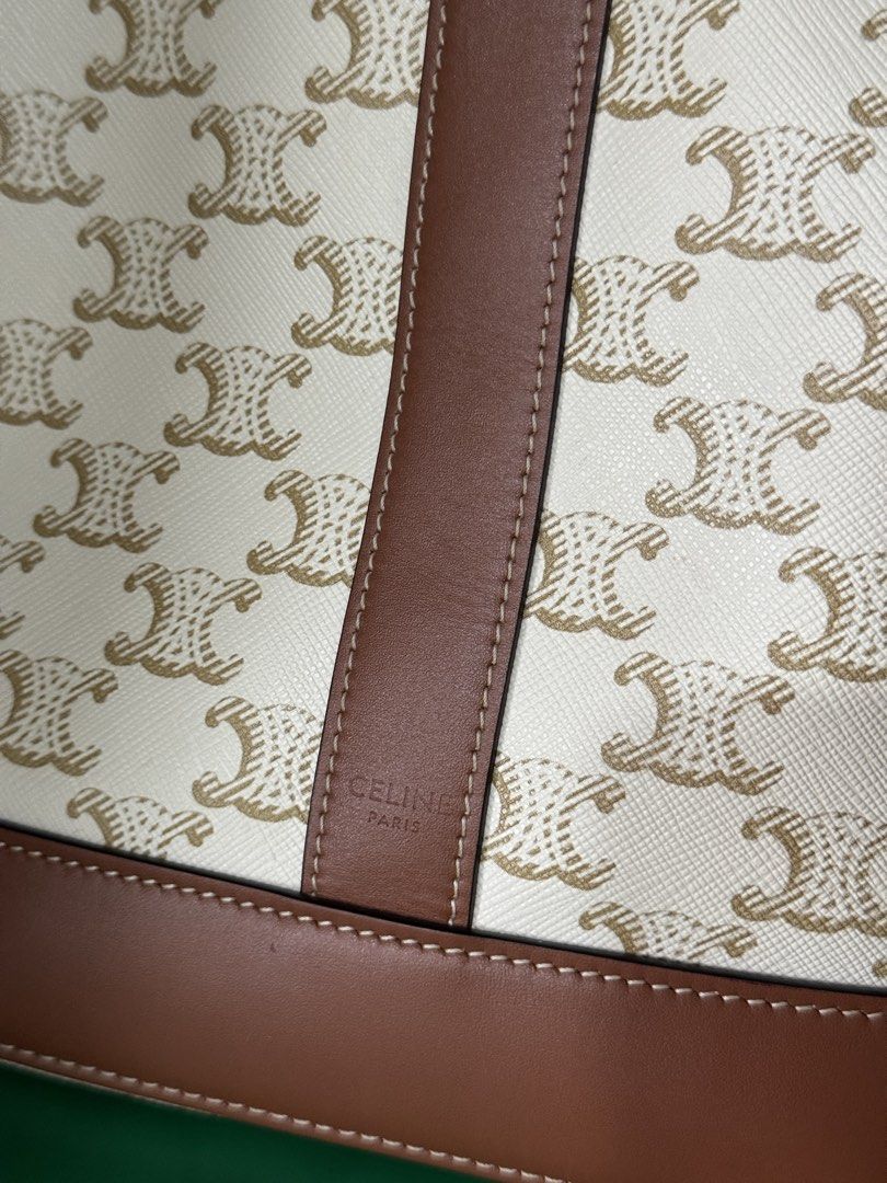 Celine Triomphe Bucket Bag white (Category: Luxury Bags & Wallets) located in Quezon City. Submitted by voleremnl (Listing ID 1460733337, Image 3). Description: With dustbag, tag With Entrupy authenticity cert :) .