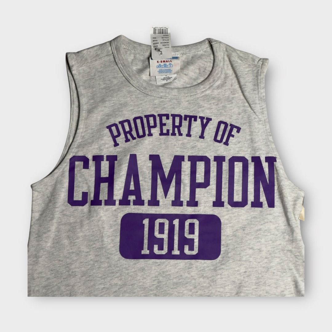 Champion Sleeveless Shirt (Category: Tshirts & Polo Shirts ) located in Rizal. Submitted by thebargainbin. (Listing ID 1460729361, Image 2). Description: Champion Sleeveless Shirt Shoulder Width: 12 inches Chest Width: 16 inches Length: 20 inches Best Fits: X Small Size on Tag: X-Small Condition: Brand New Issues: stain on collar Price: 199 - Color may vary due to lighting - Re-evaluate the description and photos before buying - Items are thrifte