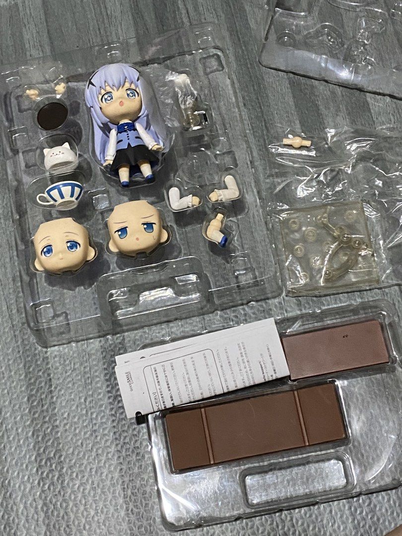 Chino Is the Order a Rabbit? (Category: Designer & Blind Box Toys) located in Muntinlupa City. Submitted by mitchiyori_kaori18 (Listing ID 1460763879, Image 3). Description: Nendoroid Chino figure Box condition: 8/10 BIB Need linisin mabuti. ₱3000.