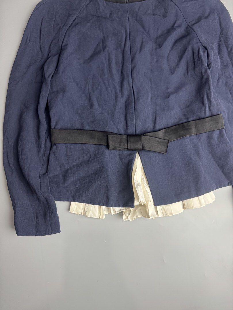 Chloé - Collarless Bow Ruffled Peplum - Blouse/Jacket (Category: Longsleeves) located in San Pablo. Submitted by hiddenrygn (Listing ID 1460853301, Image 3). Description: Chloé - Collarless Bow Ruffled Peplum - Blouse/Jacket Size : 17” 20.5” Excellent to new condition Authentic DM! .