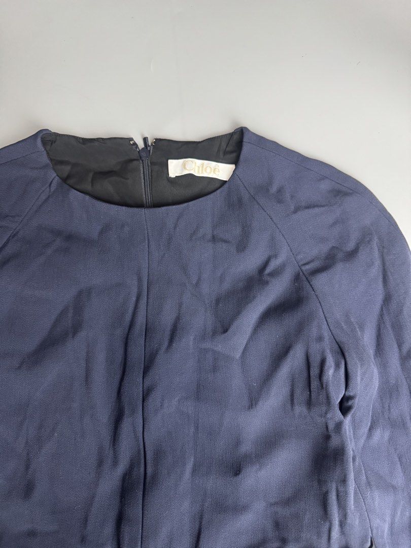 Chloé - Collarless Bow Ruffled Peplum - Blouse/Jacket (Category: Longsleeves) located in San Pablo. Submitted by hiddenrygn (Listing ID 1460853301, Image 2). Description: Chloé - Collarless Bow Ruffled Peplum - Blouse/Jacket Size : 17” 20.5” Excellent to new condition Authentic DM! .