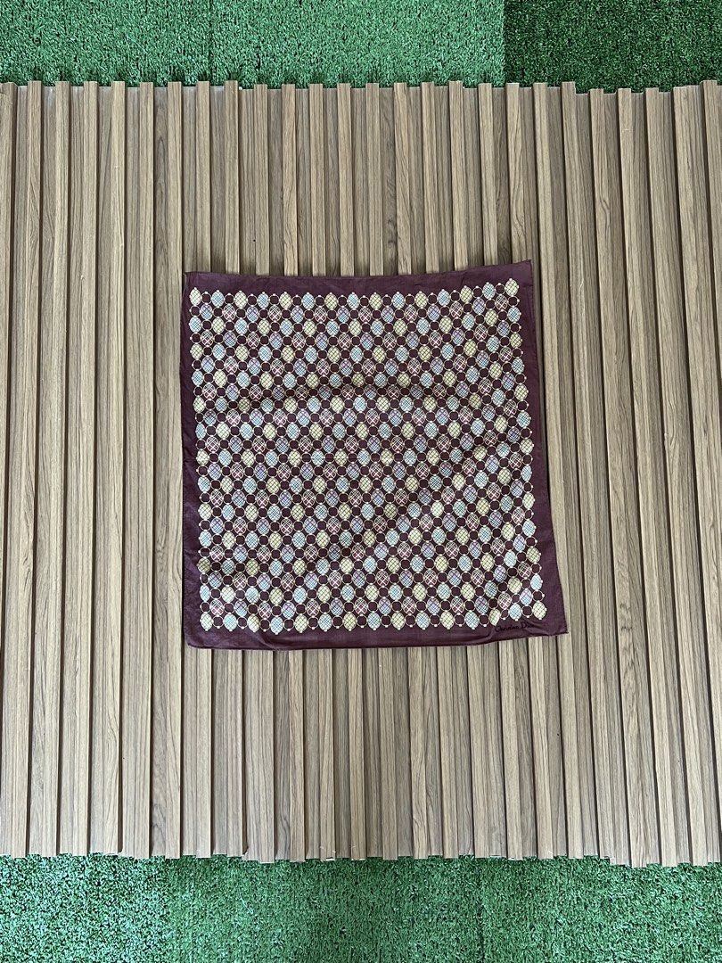 CHRISTIAN DIOR - GEOMETRIC DESIGN HANDKERCHIEF (Category: Scarves) located in Bacolod City. Submitted by timelessbyjosh (Listing ID 1460894324, Image 2). Description: BEST FOR CASUAL OUTFITS SIZE : ACTUAL COLOR : MULTI COLOR COLOR RATE : 9. 5 OUT OF 10 CONDITION : EXCELLENT MATERIAL : MADE IN : FLAWS : NONE DIMENSIONS LENGTH - WIDTH - MEASUREMENT TAKEN WHILE LAYING FLAT..