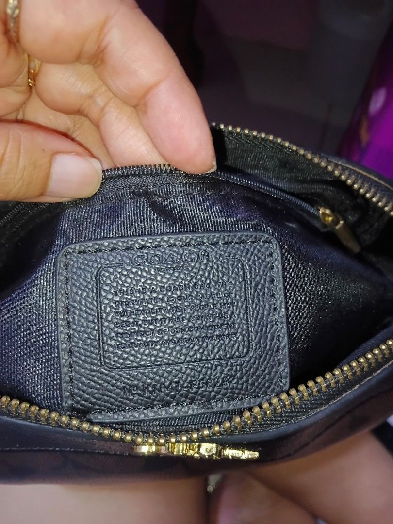 Coach Bennet (Category: Luxury Bags & Wallets) located in Cavite. Submitted by ms.de.clutter (Listing ID 1460792806, Image 3). Description: - Coach monogram sling bag - Classic brown and black design - Secure zipper closure - Interior is black - Features a Coach leather tag inside - Elegant gold hardware details - Ideal for keeping your essentials organized and accessible.