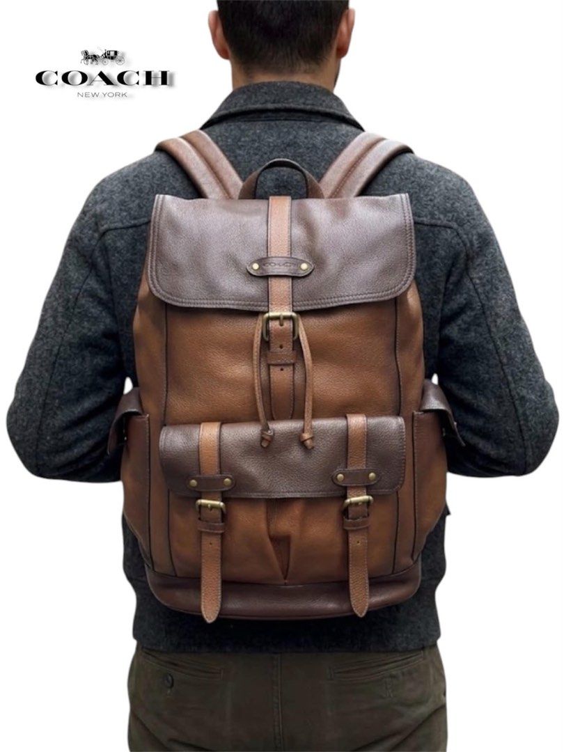 Coach Brown Leather Backpack (UNISEX) (Category: Backpacks) located in Cebu City. Submitted by gabgaaab (Listing ID 1460758953, Image 1). Description: - Coach Hudson Backpack Leather - Excellent Condition - Color: Two-tone saddle brown and dark mahogany -‘Closure: Flap cover with buckle strap and drawstring top - Main compartment with zip and slip pockets - Origin: Made in Vietnam - Actual pics posted .