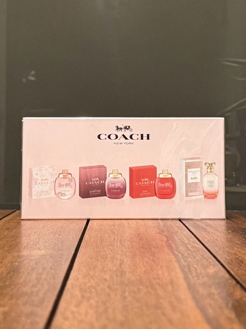 Coach|Fragrances Miniature Gift Set (Category: Fragrance & Deodorants) located in Pasay City. Submitted by ynnangbayan (Listing ID 1460889262, Image 1). Description: 4 x 4.5mL bottles 🌸 • Floral • Wild rose • Love • Dreams sunset RFS: Too many perfumes Meet-up/SDD within NCR (SF c/o buyer).
