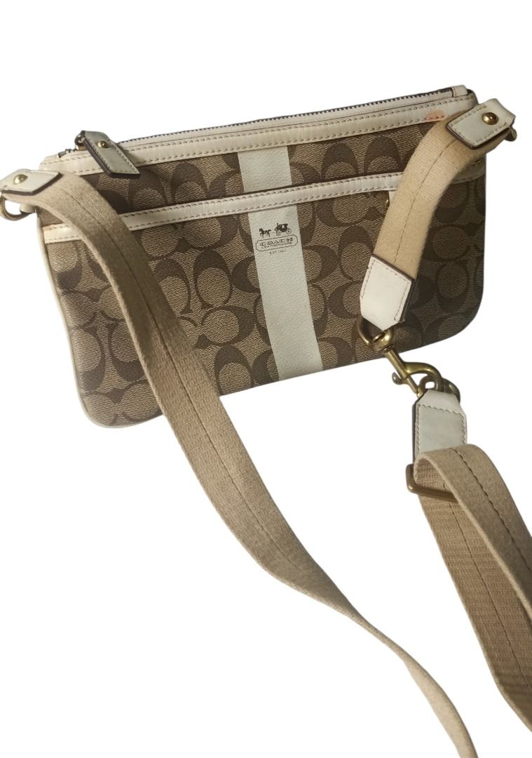 ⚜️Coach Heritage Demi Shoulder Bag (Category: Luxury Bags & Wallets) located in Manila. Submitted by 74_tiger (Listing ID 1460869064, Image 1). Description: Item: Coach Heritage Demi Shoulder Bag Condition: Like New Material: Mixed 💯% Authentic Rare Finds Vintage Piece Unique Style Hard To Find These Days White Leather Trim Detachable Sturdy Strap Brass Gold Hardwares Clean Inner Linings Sign of Usage Very Presentable PM FOR MORE DETAILS!!!! .
