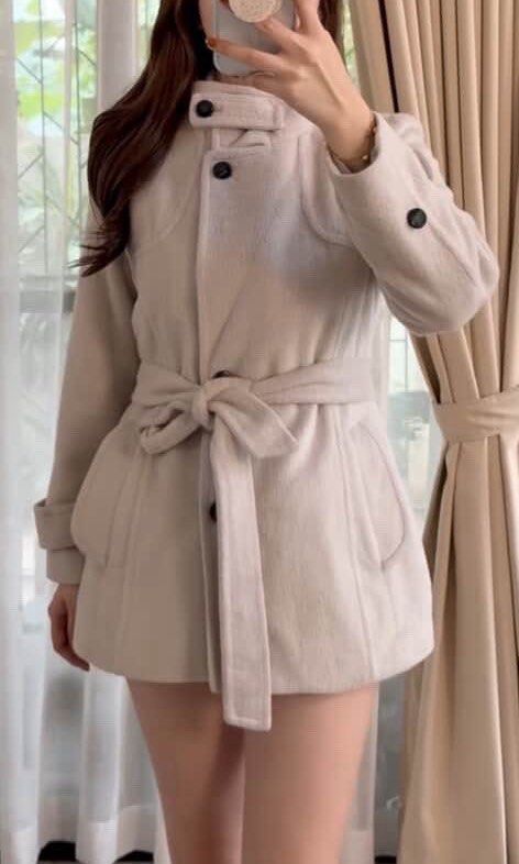 Coat Premium Wool (Category: Coats, Jackets and Outerwear) located in San Fernando. Submitted by lovedbylove__ (Listing ID 1460901469, Image 1). Description: Premium wool! 🫶🏼 fave ko to! ANG GANDAAAAAA!! small to medium Winter/autumn fit 🍂❄️ PM can send more pics Rfs: too big for me :(( Model’s frame- small; height-5’5.