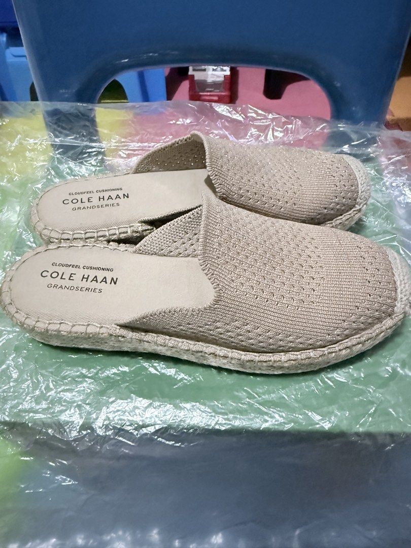 Cole Haan Grandseries Cloudfeel Cushioning Mules (Category: Flats & Sandals) located in Mandaluyong City. Submitted by sandarah (Listing ID 1460851477, Image 2). Description: - Cole Haan Mules - Made in India - Knit upper with subtle sparkle - Espadrille-style sole - Cloudfeel Cushioning for all-day comfort - Easy slip-on design - Ideal for casual wear.