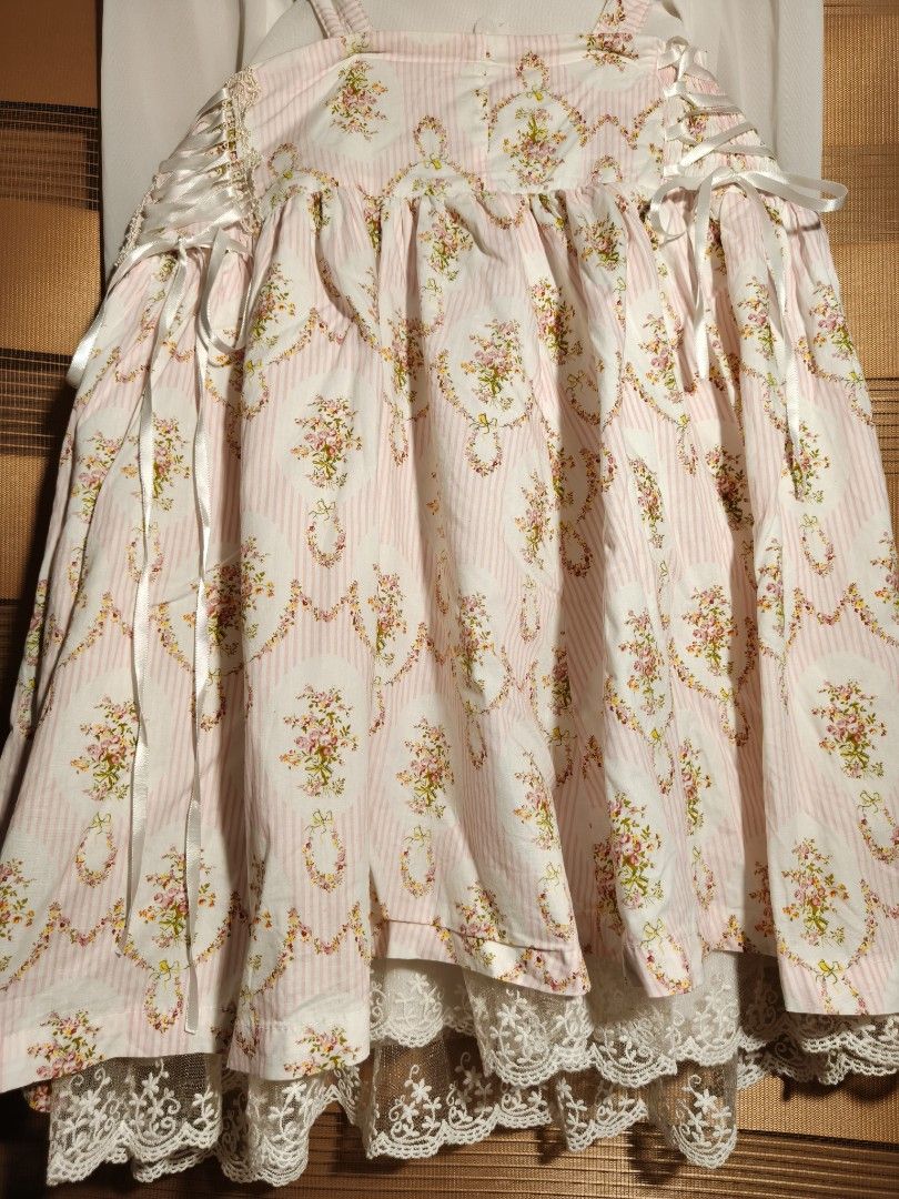Coquette (Category: Sets or Coordinates) located in Bulacan. Submitted by serendipitous_myth (Listing ID 1460893736, Image 3). Description: Himekaji White Corset Top and Lace Pink Skirt ☞ ₱rice(Auto Yours): ₱700 Code: Himesama • White Corset Top - Small-Medium - Garterize back, shoulder, and sleeves - Corset with buttons detail - Ruffles design on bust • Lace Pink Skirt - Small-Medium - Lace trimmed inner hem - Lace corset on each side of the ski
