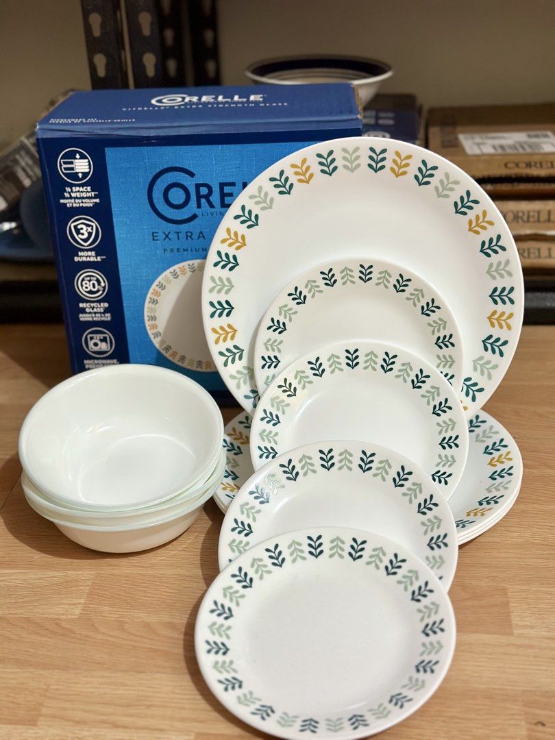 Corelle Dinnerware set Anders 12-pc (Category: Dinnerware & Cutlery) located in Caloocan City. Submitted by bingluces (Listing ID 1460918186, Image 2). Description: Corelle Anders 12-Pc Includes 4 dinner plates 10.25 in 4 appetizer plates 8.50 in 4 soup bowls 18 oz Brand new Bout from the USA .