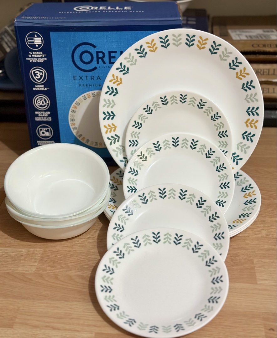 Corelle Dinnerware set Anders 12-pc (Category: Dinnerware & Cutlery) located in Caloocan City. Submitted by bingluces (Listing ID 1460918186, Image 1). Description: Corelle Anders 12-Pc Includes 4 dinner plates 10.25 in 4 appetizer plates 8.50 in 4 soup bowls 18 oz Brand new Bout from the USA .