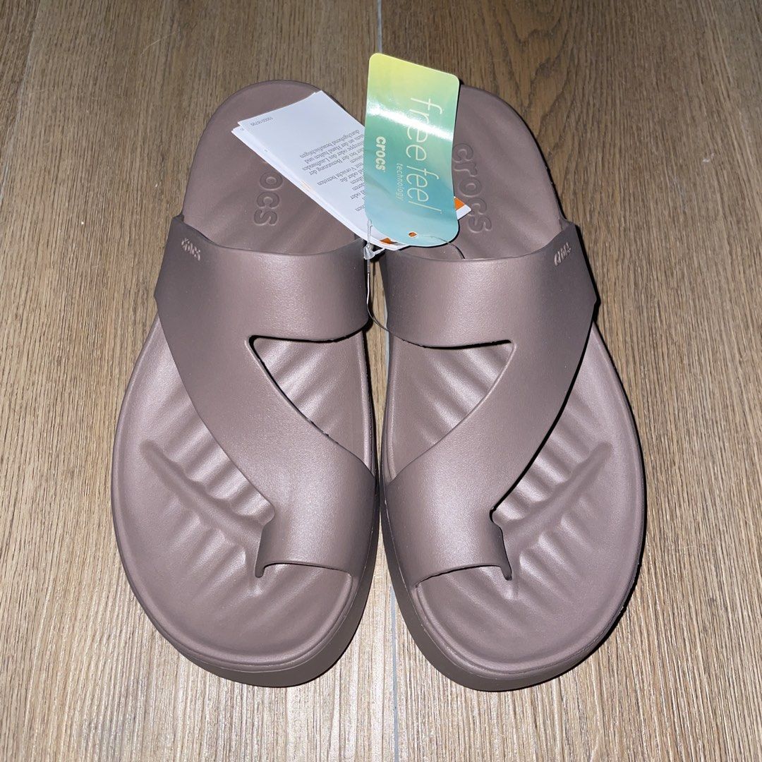 Crocs Getaway Platform Toe Loop in Truffle (Category: Flats & Sandals) located in Makati City. Submitted by anicamayor (Listing ID 1460818105, Image 3). Description: - Brand: Crocs - Style: Flip-flops - Color: Truffle - Condition: Brand new with original tags - Ideal for: Casual wear, everyday comfort - SRP: ₱3,245.