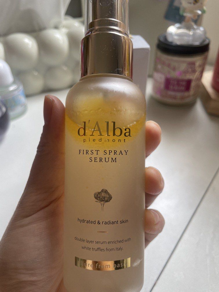 D’Alba mist set 100ml and 50ml (Category: Face Care) located in Bacolor. Submitted by louiviellefinds (Listing ID 1460769260, Image 2). Description: 100ml sprayed twice only 50ml naka box pa P2660 srp .