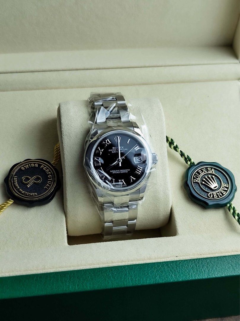 Datejust 31 Black Roman (Category: Women's Watches) located in Makati City. Submitted by swissperpetual (Listing ID 1460751212, Image 3). Description: Rolex Oyster Perpetual Datejust 31 Black Roman Dial Dome Bezel Oyster 278240 31mm 2026 Brand New Condition: 10/10 (Brand new) Price: P478,000 Negotiable 🤝 7 Day Moneyback Guarantee 🧑‍🔧 1 Year SP Service Warranty 💱 Trades Offers and Pre-orders Accepted 💳 Credit Card Options Available 🪙 Layaway