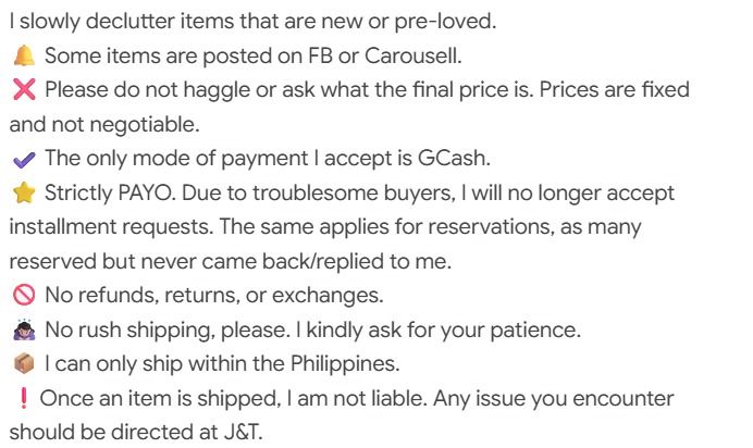 Debs Updates (10/10) (Category: Announcements) located in Angeles City. Submitted by debsroyale (Listing ID 1424523483, Image 2). Description: My terms & conditions can be found here → https://debsroyale.carrd.co/ 10/10/2026 - Politely bumping that I no longer accept installment/reservation requests. This is to avoid any chance of dealing with irresponsible buyers. Thank you!.