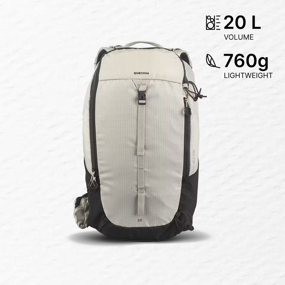 DECATHLON QUECHUA Mountain Hiking Bag (Category: Hiking & Camping) located in Manila. Submitted by bn2p_by.ame (Listing ID 1460757521, Image 1). Description: —— 🎒DECATHLON QUECHUA Mountain Hiking Bag Variant: MH100 Off-White 20L Condition: Used Once (Like New) SP: ₱1,850 📍Metro Manila 📩 DM for inquiries. | BN2P by Ame.