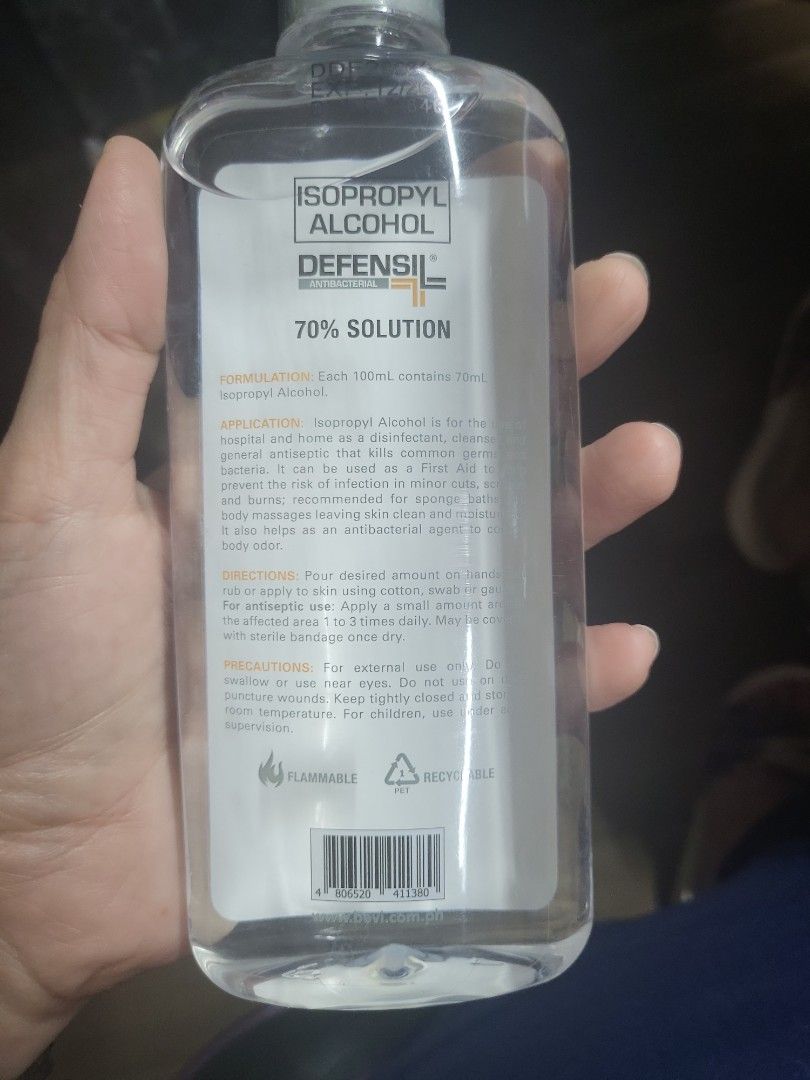 Defensil Isopropyl Alcohol 250ml (Category: Body Care) located in Caloocan City. Submitted by lynette1977 (Listing ID 1460814913, Image 2). Description: .