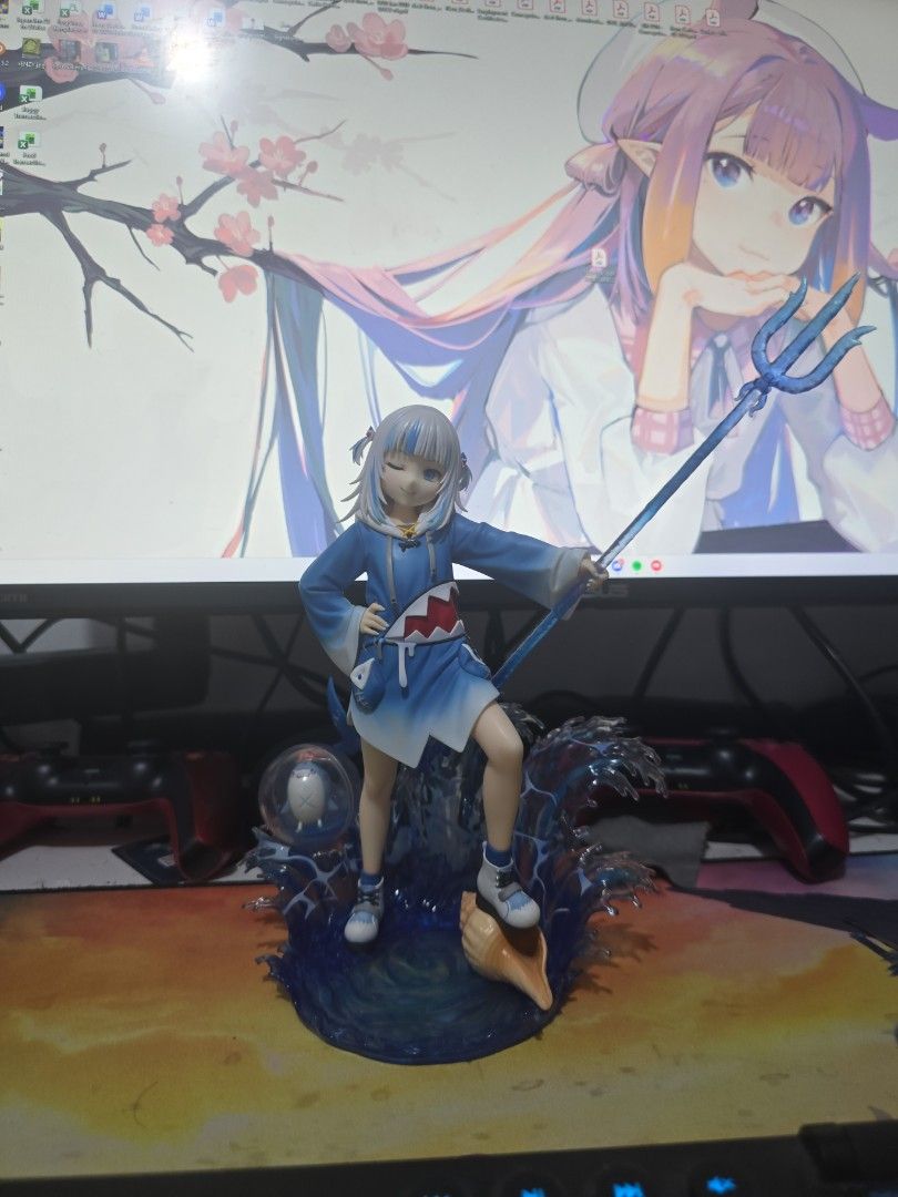 Design Coco Gawr Gura 1/7 Scale (Category: Figurines & Statues) located in Manila. Submitted by j_carlo_c (Listing ID 1460894385, Image 1). Description: - RARE Gawr Gura figure from Hololive - Includes her signature trident - Comes with a cool water effect base - Previously displayed with care - With Original Box.