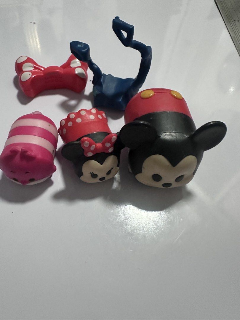 Disney Tsum Tsum take all, set only (Category: Designer & Blind Box Toys) located in San Juan City. Submitted by vrgyl (Listing ID 1460830836, Image 2). Description: - Set of 3 Disney Tsum Tsum figures - Includes Mickey Mouse, Minnie Mouse, and a pink striped pig - Comes with a red bow accessory - Includes a blue accessory - Ideal for Disney fans and collectors - Small collectible figures, great for display or play.