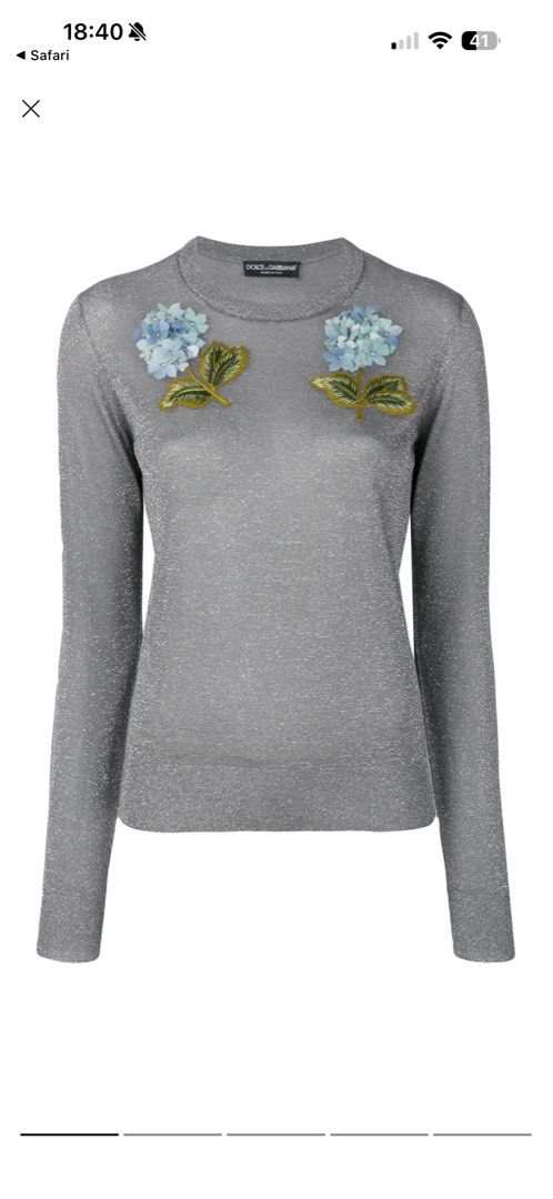 Dolce & Gab­bana Hydrangea Applique Sweater (Category: Coats, Jackets and Outerwear) located in Pasig City. Submitted by fashion_alpha (Listing ID 1460824094, Image 3). Description: .
