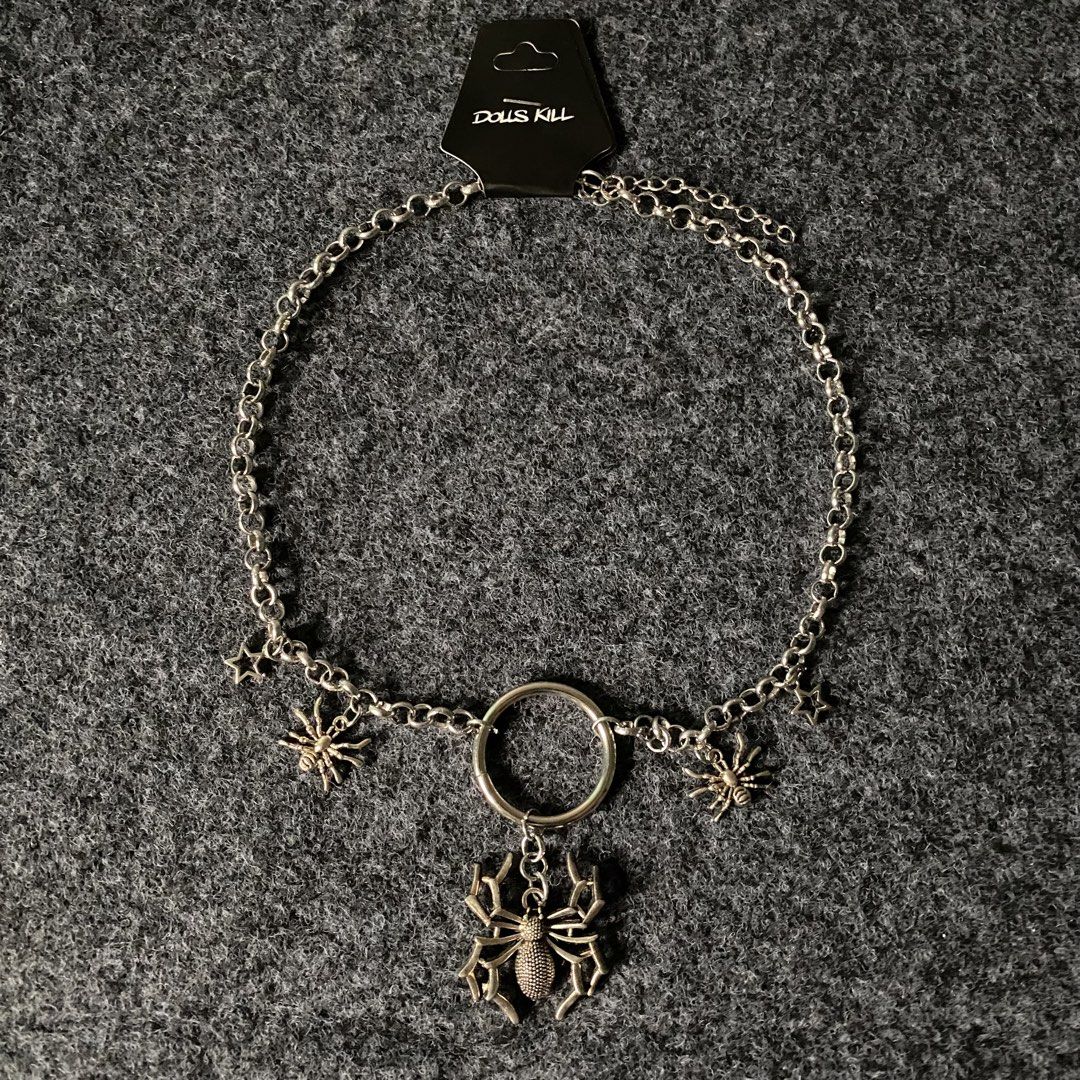 Dolls Kill O-Ring Chain Link with Spider Charms 🕷️ (Silver) (Category: Necklaces) located in Midsayap. Submitted by someones_attic (Listing ID 1460865605, Image 1). Description: ⤿one size #DollsKill #ORing #Chain #Link #Necklace #Spider #Charm #Silver #Goth #Punk #Rock #Emo #Metal #Jewelry #Accessories.