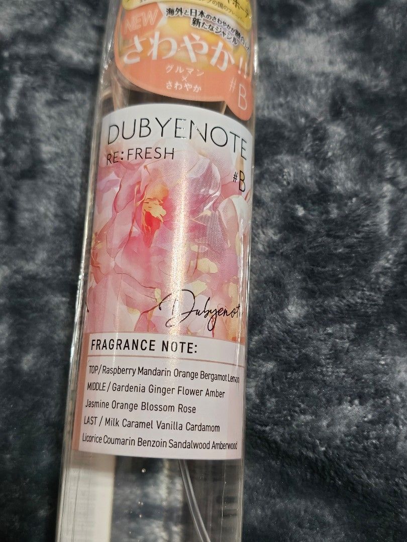 Dubyenote Body Mist (Category: Fragrance & Deodorants) located in Manila. Submitted by veevs. (Listing ID 1460816020, Image 2). Description: Dubyenote body mist purchased from Japan made in UAE - Each bottle is 100ml - Scents avail: Re:Fresh (Peach Blossom), #003 (Blue), Re:Fresh (Purple Sunset), #OO1 (Light Beige) Loc: manila .