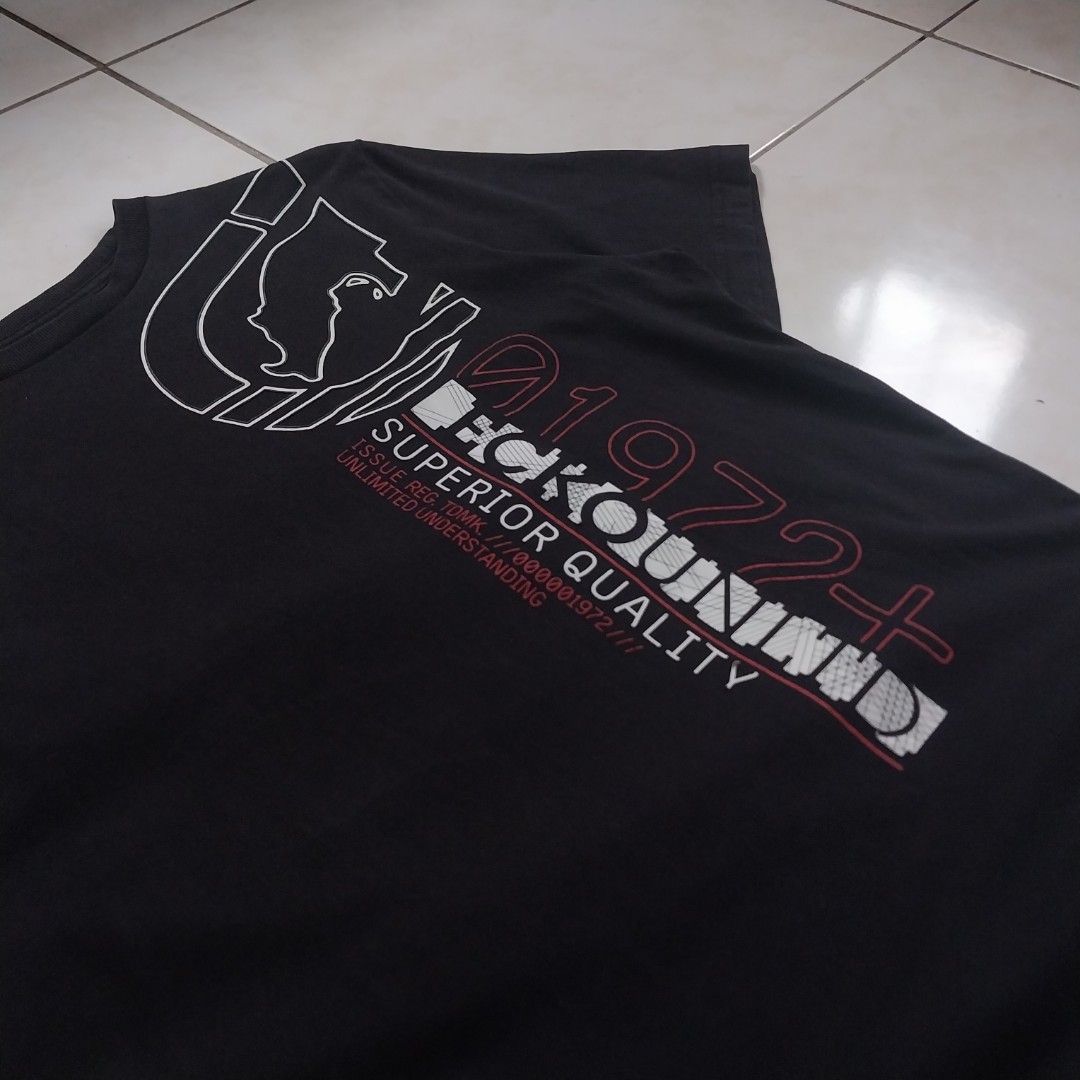 ECKO UNLTD. Black Graphic Tee (Category: Tshirts & Polo Shirts ) located in Cavite. Submitted by spinfits (Listing ID 1460810251, Image 3). Description: - Brand: ECKO UNLTD. - Color: Black - Size: Medium - Design: Classic ECKO logo with "1972+" graphic - Material: 100% Cotton - Origin: Made in Cambodia - Best for: Casual wear Size: S-M (Width: 21") (Lenght: 27") INCHES Condition: (Lightly used) Color rate: 10/10 Issues: Small pinhole and print is