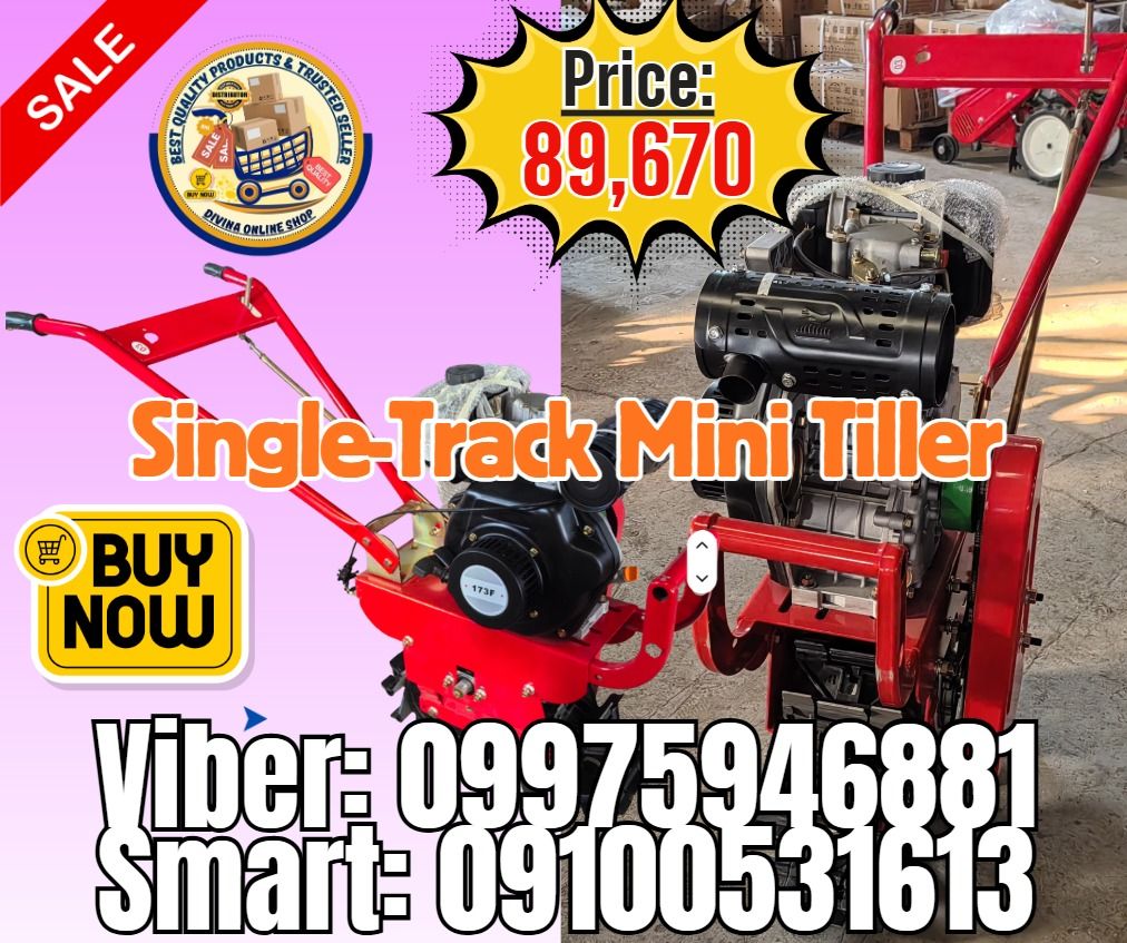 Farm Mini Diesel Walking Hand Tractor Tiller (Category: Home Improvement Tools & Accessories) located in Las Pinas. Submitted by livedragon_b3d3a7 (Listing ID 1460726706, Image 1). Description: 🌏 We Can Deliver Nationwide 👉 AP Cargo, LBC & Lalamove (🛳️ Sea /✈️ Air Freight) Price: 89,670 🔥Single-Track Mini Tiller 173F/7HP Air-Cooled Diesel ✅💯 Guaranteed Seller ✅ High Quality Products ✅💯 Legit Distributor ✅ Complete Documents ✅ Free Shipping 