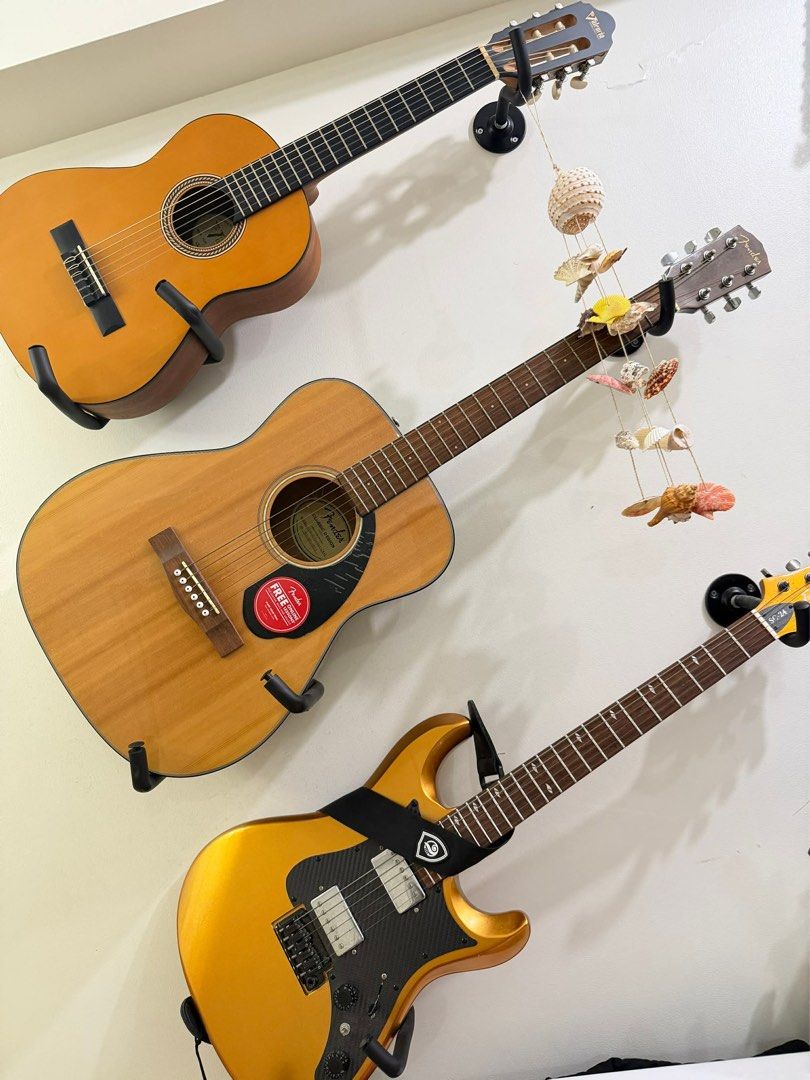Fender Acoustic Guitar & Fermata Electric Guitar Bundle (Category: Musical Instruments) located in Pasig City. Submitted by babyupot20 (Listing ID 1460898147, Image 1). Description: Valencia VC202 Nylon BRAND NEW 5000 Fender CC-60S Concert – Natural BRAND NEW 13,000 Fermata Gold Pharaoh SC-24 SLIGHTLY USED 13,000 Bundle 30,000 WITH AMPLIFIER, G-TANK included. 📍 Manila 🚚 Meet-up / delivery available 🤝 Reasonably negotiable for sure buyers 📩 PM