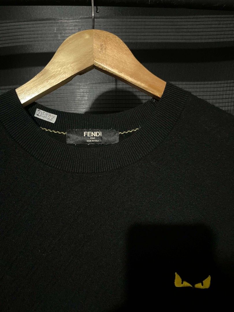 Fendi Black Knitted Tshirt (Category: Announcements) located in Cebu City. Submitted by lesthrift (Listing ID 1460864742, Image 2). Description: Width 21.5 Length 28.