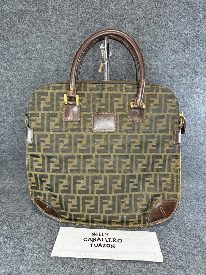 FENDI ZUCCA MONOGRAM FLAT HANDBAG (Category: Luxury Bags & Wallets) located in Taguig. Submitted by billsanity (Listing ID 1460857308, Image 1). Description: ⚠️ READ THE DESCRIPTION AND CHECK ALL PICS BEFORE INQUIRING ⚠️ ⚠️GRAB IT BEFORE IT’S GONE⚠️ ⚠️MINE MO NA BAKA MAUNAHAN KA PA MAGSISI KA PA ⚠️ FENDI ZUCCA MONOGRAM FLAT HANDBAG 💯💯💯 Money back guaranteed Rank AB Used but in presentable condition Bawal sa maarte! Selling low for PHP 6950 onl