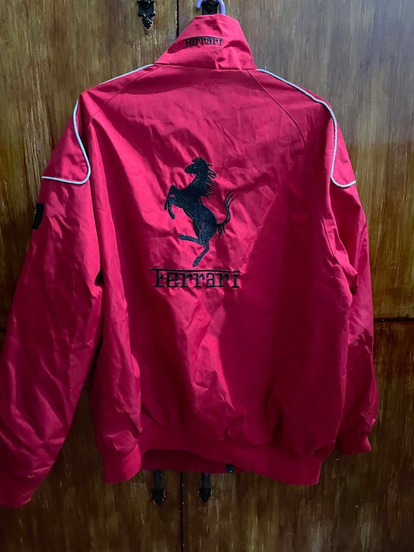 Ferrari F1 Racing Jacket (Category: Coats, Jackets and Outerwear) located in Antipolo. Submitted by noellemags (Listing ID 1460902177, Image 2). Description: - Red Ferrari F1 racing jacket from Fudgerock (bought for ₱1,800) - Used twice for events (both air conditioned) - Has lukot due to improper storage; no flaws.