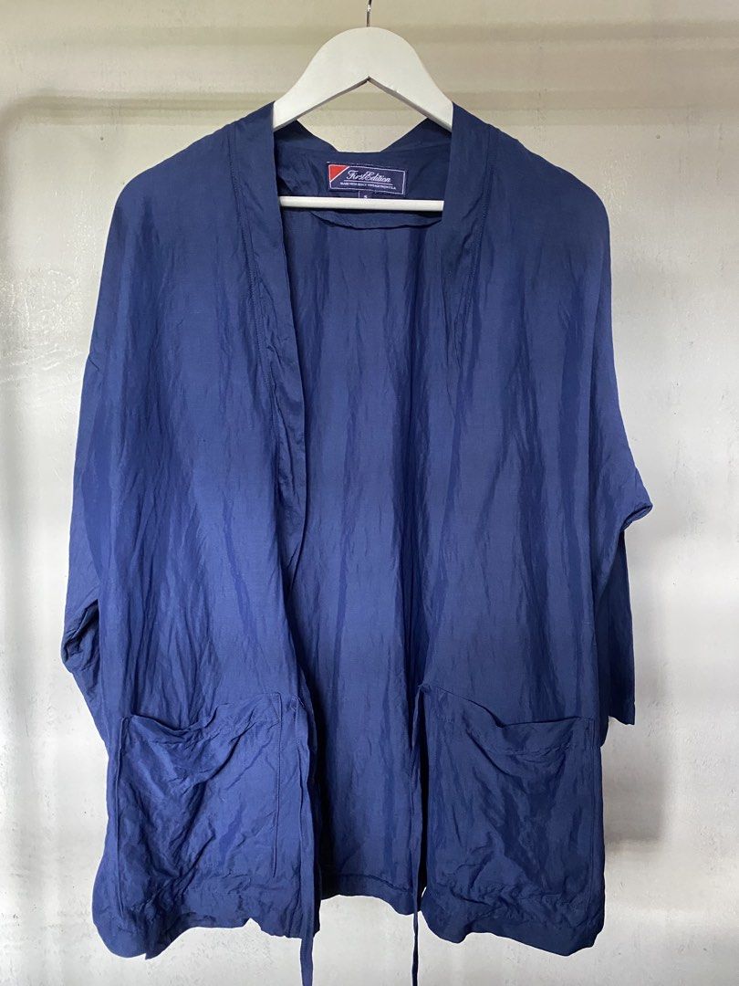 First Edition - Blue Kimono (Category: Coats, Jackets and Outerwear) located in Puerto Princesa. Submitted by something___. (Listing ID 1460765362, Image 1). Description: First Edition - Blue Kimono Tagged Size: Small (Dimension) Length: 27.5 Width: Free Size Condition: Excellent Color rate: 9.2 Flaws: None.