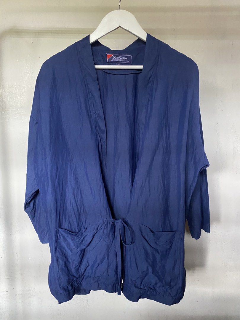 First Edition - Blue Kimono (Category: Coats, Jackets and Outerwear) located in Puerto Princesa. Submitted by something___. (Listing ID 1460765362, Image 2). Description: First Edition - Blue Kimono Tagged Size: Small (Dimension) Length: 27.5 Width: Free Size Condition: Excellent Color rate: 9.2 Flaws: None.