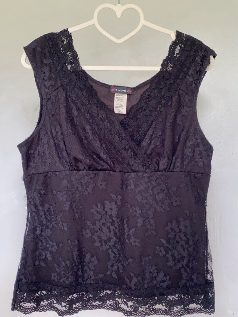 FLORAL LACE TOP (Category: Blouses) located in Naga. Submitted by willowjuls (Listing ID 1460742609, Image 1). Description: Gorgeous textured floral lace with a flattering wrap-style V neckline. ♡ All-over floral lace ♡ V-neckline ♡ Sleeveless ♡ Fitted silhouette ♡ Scalloped lace hem ♡ Romantic feminine detailing Issue (minor): refer to the last pic.