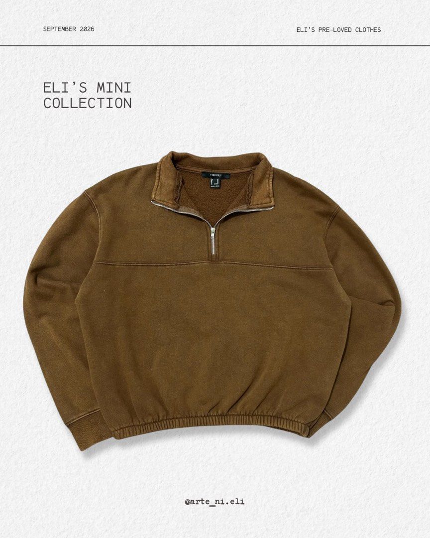 forever 21 brown quarter zip (Category: Coats, Jackets and Outerwear) located in Baguio. Submitted by arte_ni.eli (Listing ID 1460892015, Image 1). Description: size: s-m (m on tag) 10/10 condition.