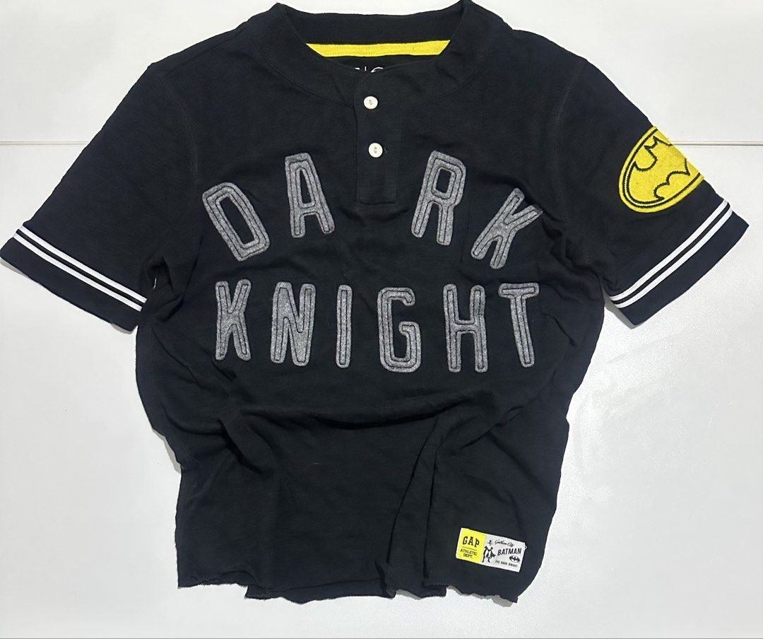 GAP Batman Dark Knight Baseball Tee (Category: Babies & Kids Fashion) located in Manila. Submitted by got_loots (Listing ID 1460776451, Image 1). Description: WTS❗️❗️❗️ GAP Batman Dark Knight Baseball Tee In Good Condition Dimes:17x22.5 ₱300 Only .