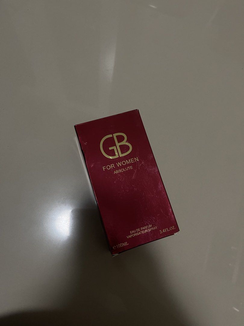 GB For Women Absolute Eau de Parfum 100ml (Category: Fragrance & Deodorants) located in Paranaque City. Submitted by graceshanp (Listing ID 1460884726, Image 1). Description: - GB For Women Absolute Eau de Parfum - 100ml bottle - Features essential oil from France - Made in China - Distributed by ABC Perfume Corporation USA - Ideal as a personal treat or a thoughtful gift.
