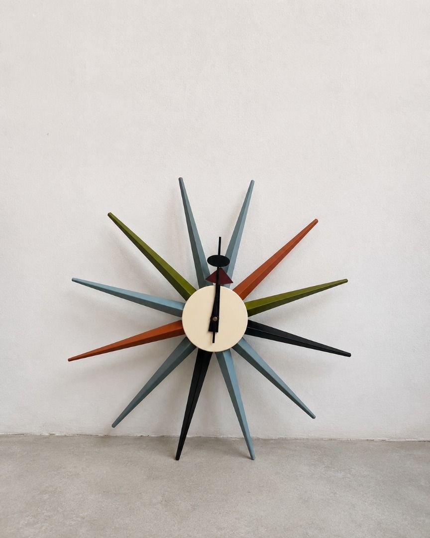 george nelson sunburst clock (Category: Clocks) located in Pasig City. Submitted by dustycloudph (Listing ID 1460809885, Image 2). Description: — available on hand, ready to ship asap — free same day express shipping within metro manila — solid wood, aluminium pointer, stainless steel — 48cm x 48cm — reproduction DM for inquiries.
