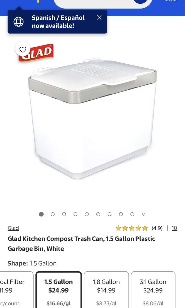 GLAD | Compost Bin (Category: Other Kitchenware & Tableware) located in Manila. Submitted by annstuffs (Listing ID 1460752217, Image 2). Description: It has a minimal issue lang na crack but so far so good. This is BN .