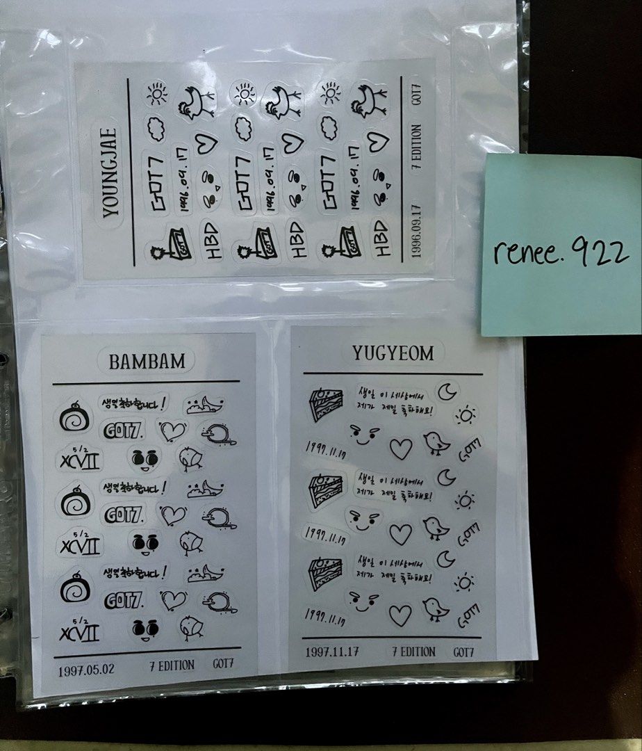 GOT7 7 Edition Deco Stickers (Category: K-Wave Merchandise) located in Solano. Submitted by renee.922 (Listing ID 1460905441, Image 2). Description: -Sold as set -Deco Stickers from 7 Edition.