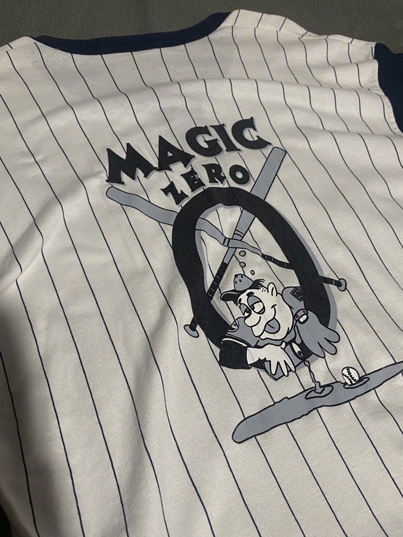 Grumpy from Snow White Magic Zero Vintage Baseball Striped Button Pin T-Shirt (Category: Coats, Jackets and Outerwear) located in Manila. Submitted by wheeze_2208 (Listing ID 1460830600, Image 1). Description: -Minor Flaws (Washable stains) -Button pin Baseball Shirt -Vintage cartoon based shirt from Snow White (Grumpy) .