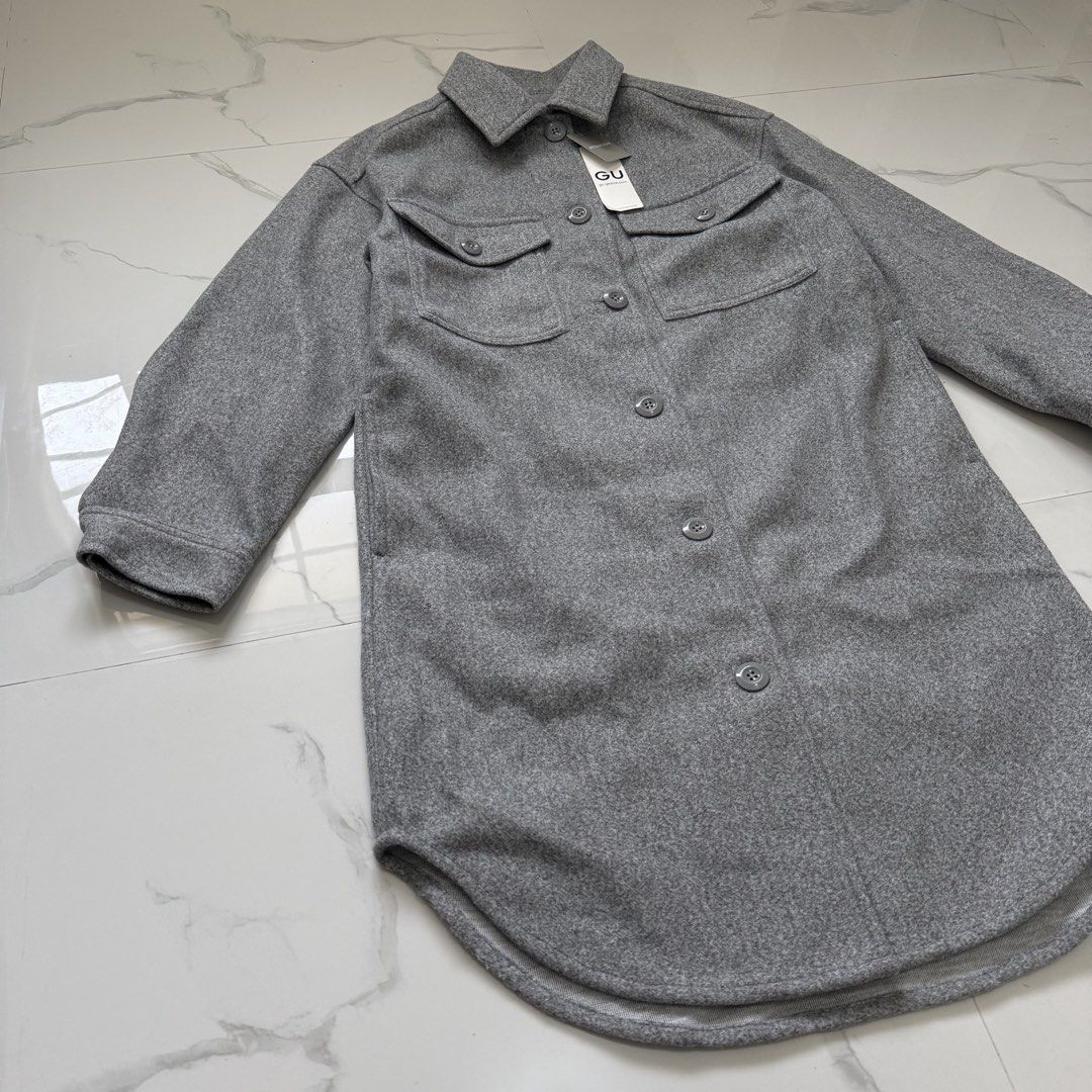 GU Women’s Long CPO Jacket (Category: Coats, Jackets and Outerwear) located in Santo Tomas. Submitted by the580closet (Listing ID 1460885572, Image 3). Description: - Size: Small 20.5 inches - chest 37.5 inches - length 20 inches - shoulder 20 inches - sleeves.