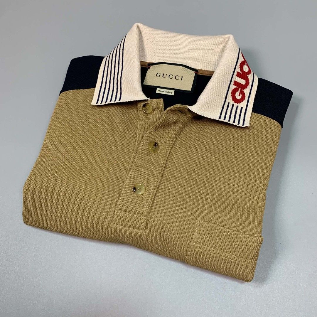 Gucci cotton jersey 'camel' poloshirt (Category: Tshirts & Polo Shirts ) located in Manila. Submitted by cold_stuff (Listing ID 1460907283, Image 2). Description: Excellent to new Medium 21x27 Not thrifted.