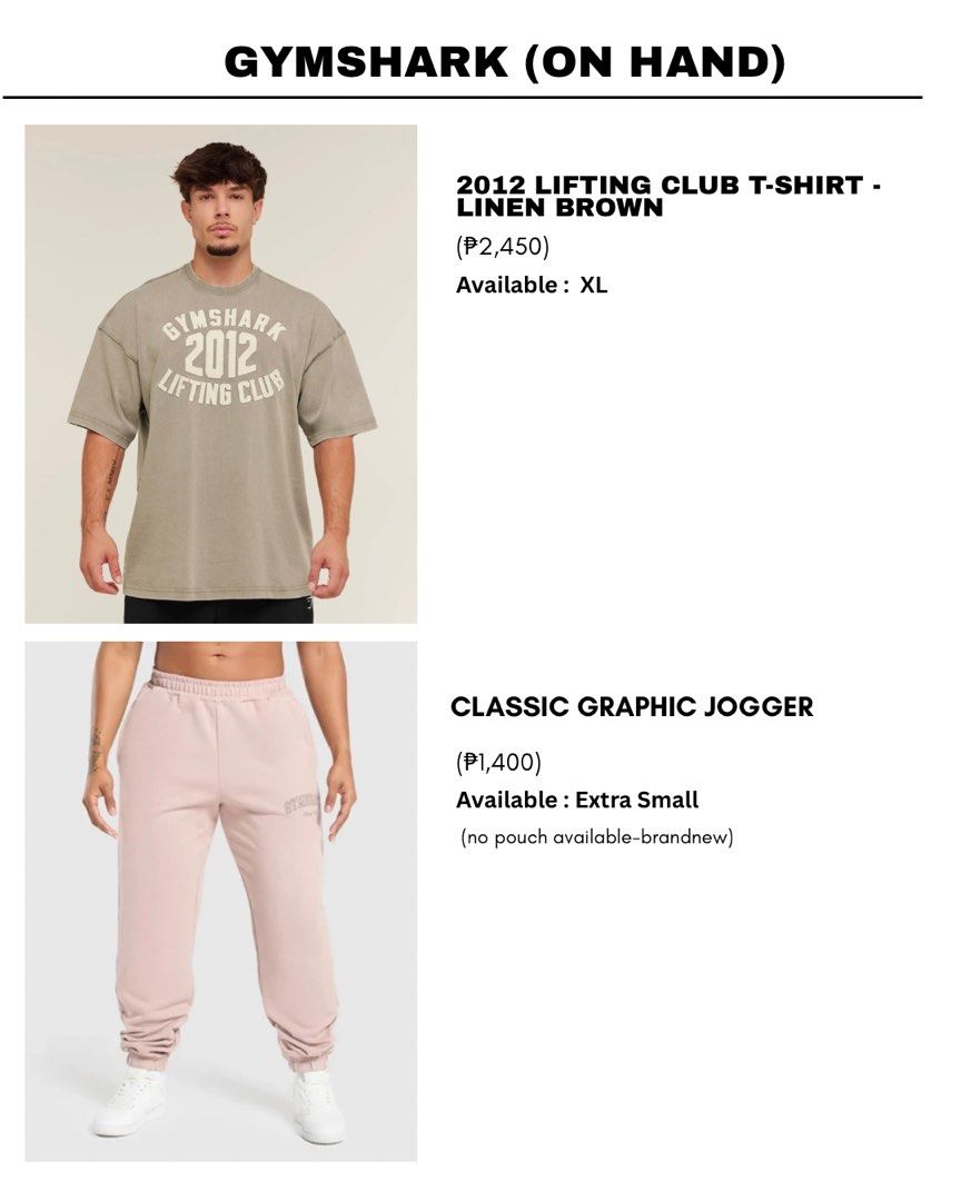 GYMSHARK ITEMS ONHAND (Category: Activewear) located in Batangas. Submitted by kladerpop (Listing ID 1460893333, Image 1). Description: .
