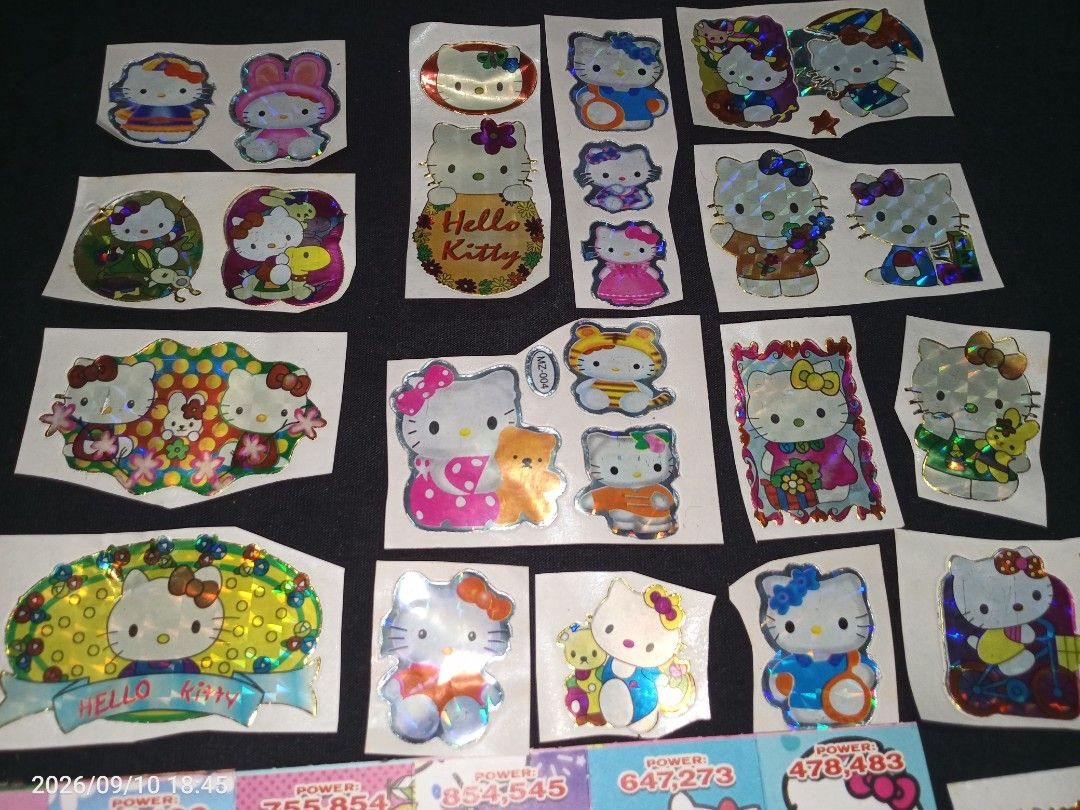 Hello Kitty Old Prism stickers and Mini Text Card (Category: Character Goods) located in Davao. Submitted by banana.pancake (Listing ID 1460919847, Image 2). Description: Take All for 140 only Stickers are never been used it.