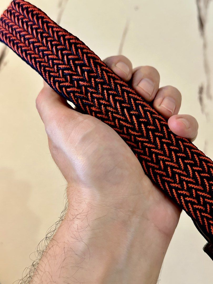 H&M men's red braided belt (Category: Belts) located in Manila. Submitted by chris9837 (Listing ID 1460802625, Image 3). Description: H&M men's red braided belt in fair condition. Size: EUR 95/US 38 (110cm long). Location: Parañaque.